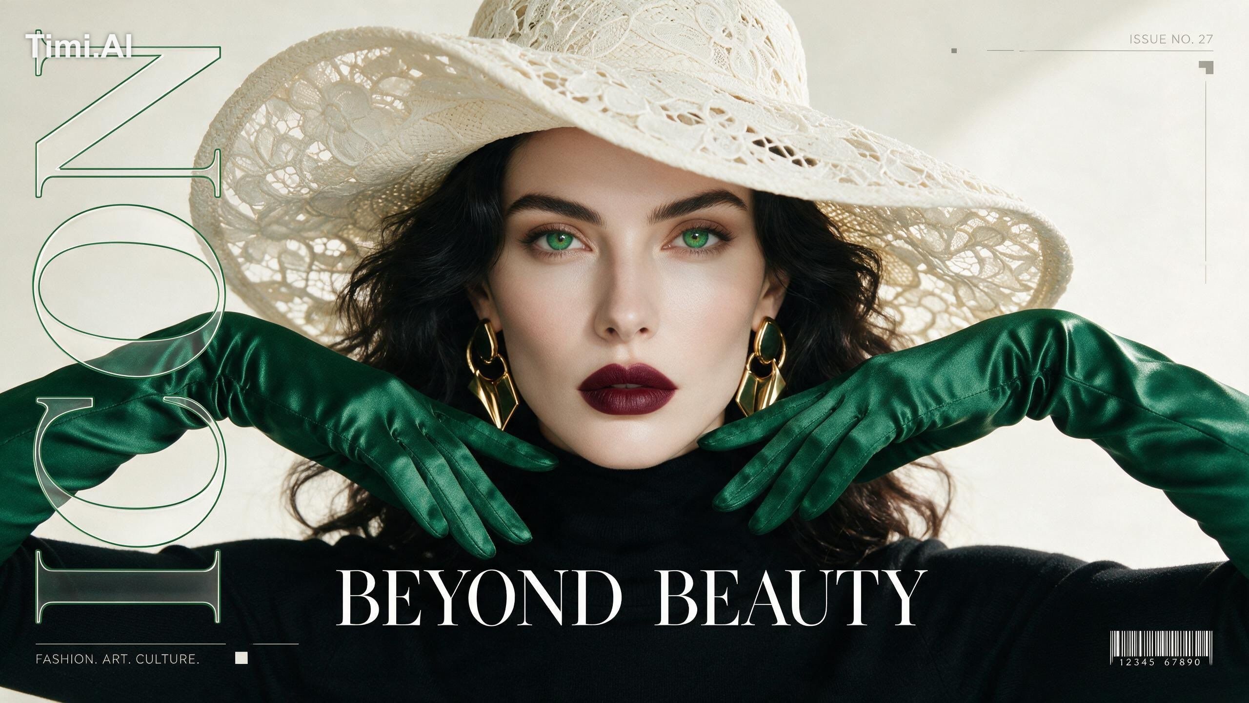 Ultra-realistic high-fashion editorial magazine cover featuring a stunn… 3