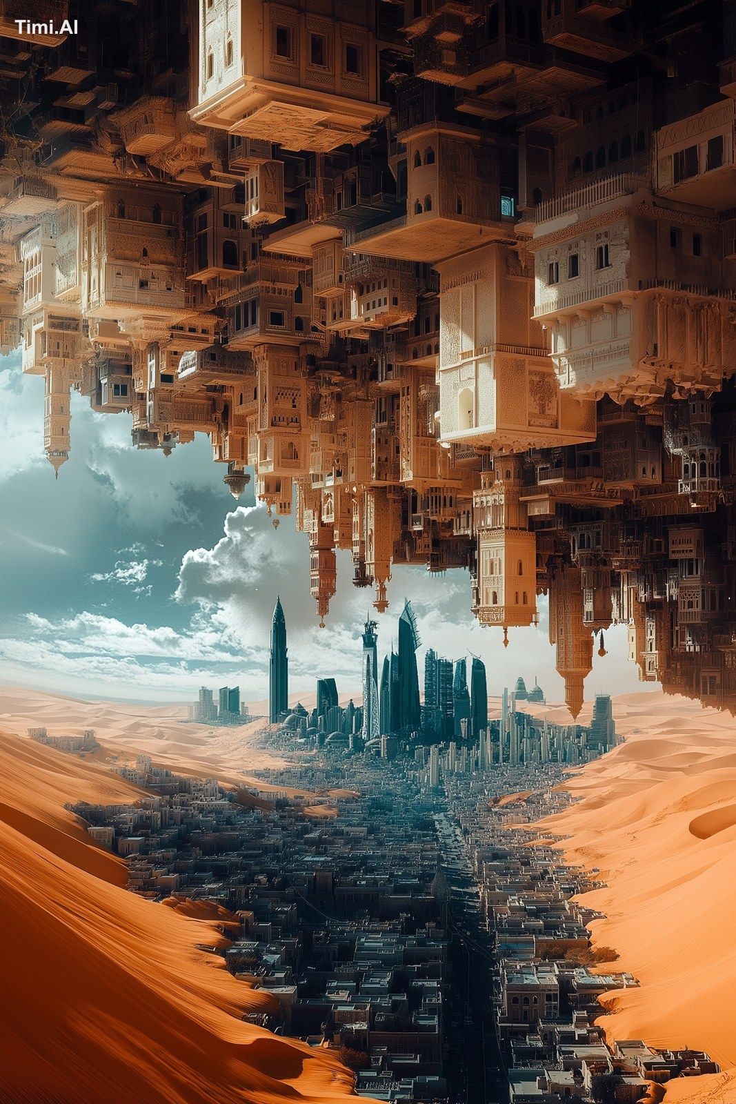 A mind-bending, cinematic poster in the style of Inception, depicting o…