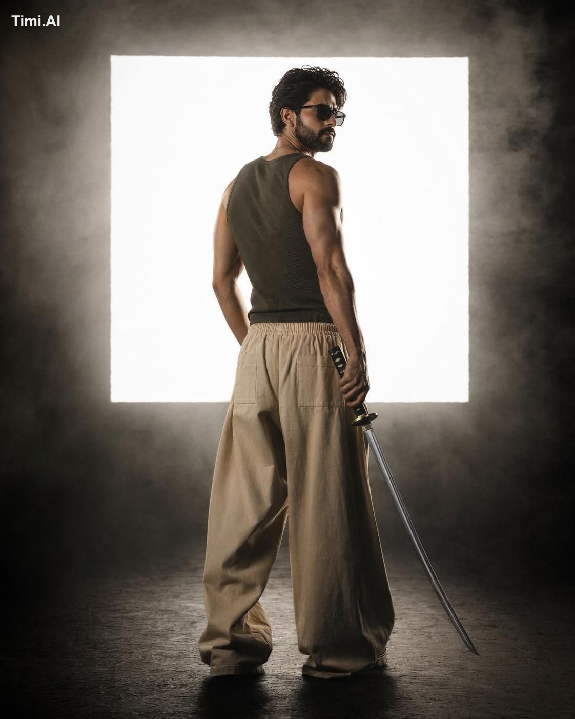 Full-body cinematic studio portrait of an athletic man From reference i… 1