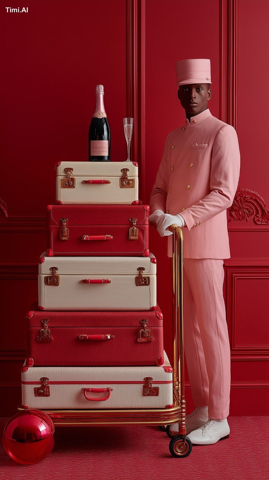 hotographie de produits luxueux présentant une pile de bagages contempo…