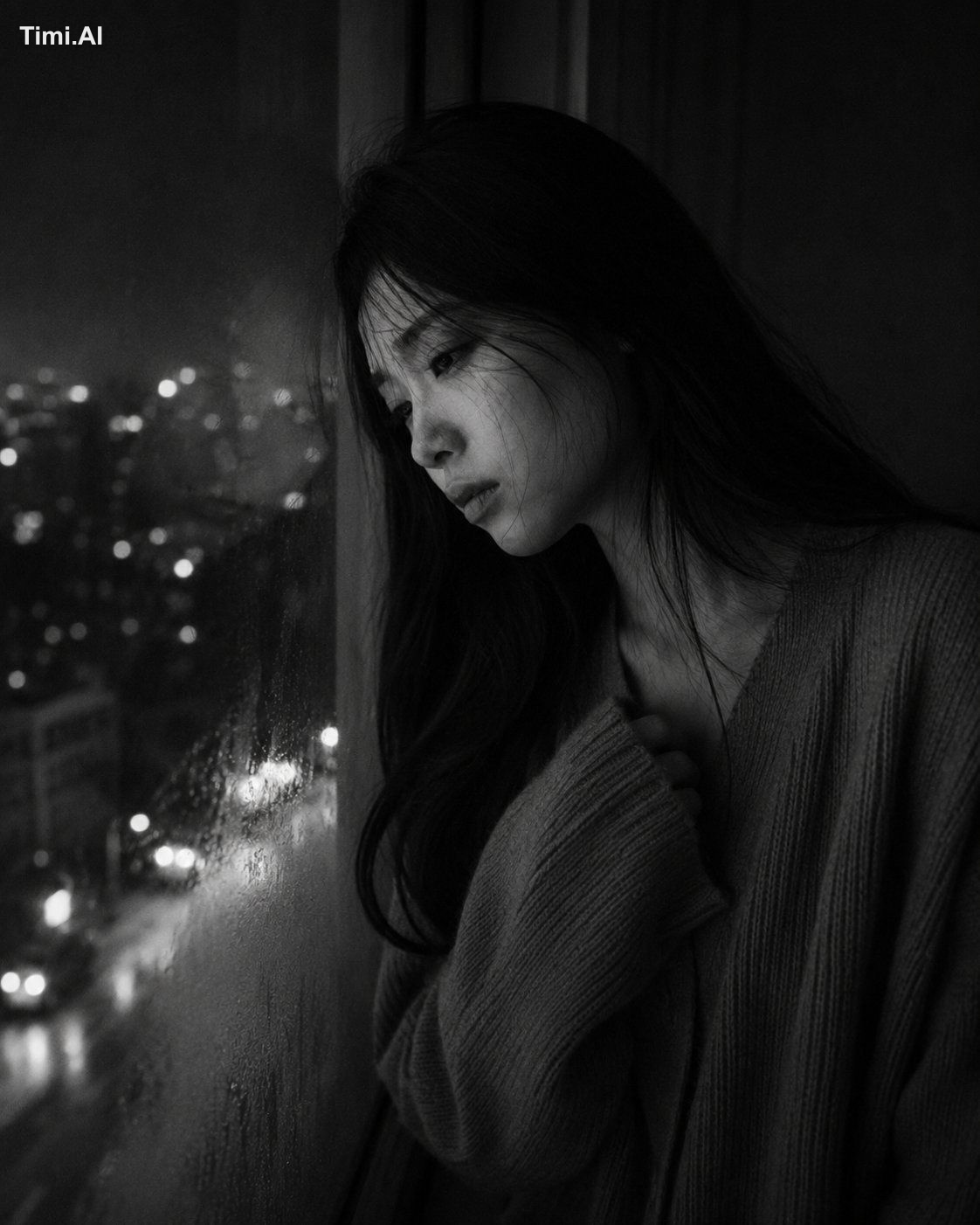 Medium close-up portrait, 85mm, a young East Asian woman in her early 2… 2