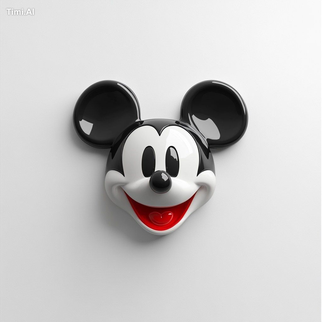 3D rendering of Mickey Mouse cartoon character Mickey, white background…