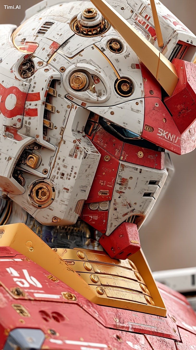 Ultra realistic, realistic expressions, gundam face, masterpiece, upper…
