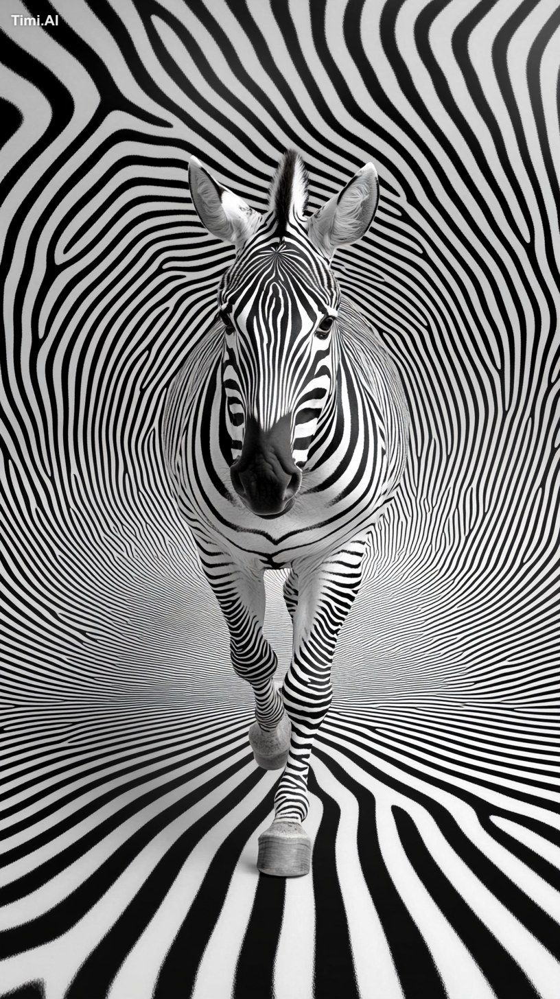 Aerial view of a zebra walking across and deep into a series of thin bl…