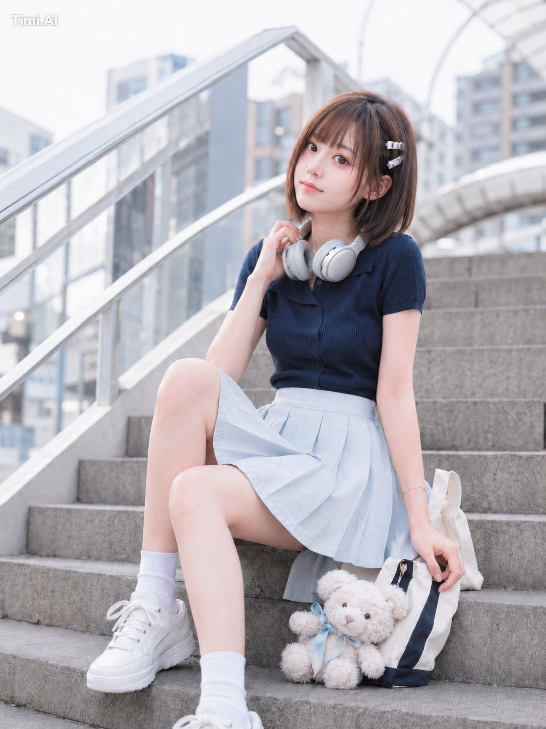街の音まで、少しやわらかく聞こえる午後。🎧🧸✨ #AIart #AI写真 #日系ポートレート 【GPT Image2プロンプト】 主題： …