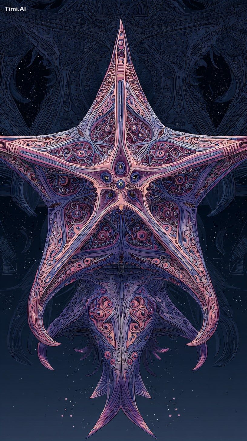 A giant floating star shaped creature who is goofy and friendly looking…