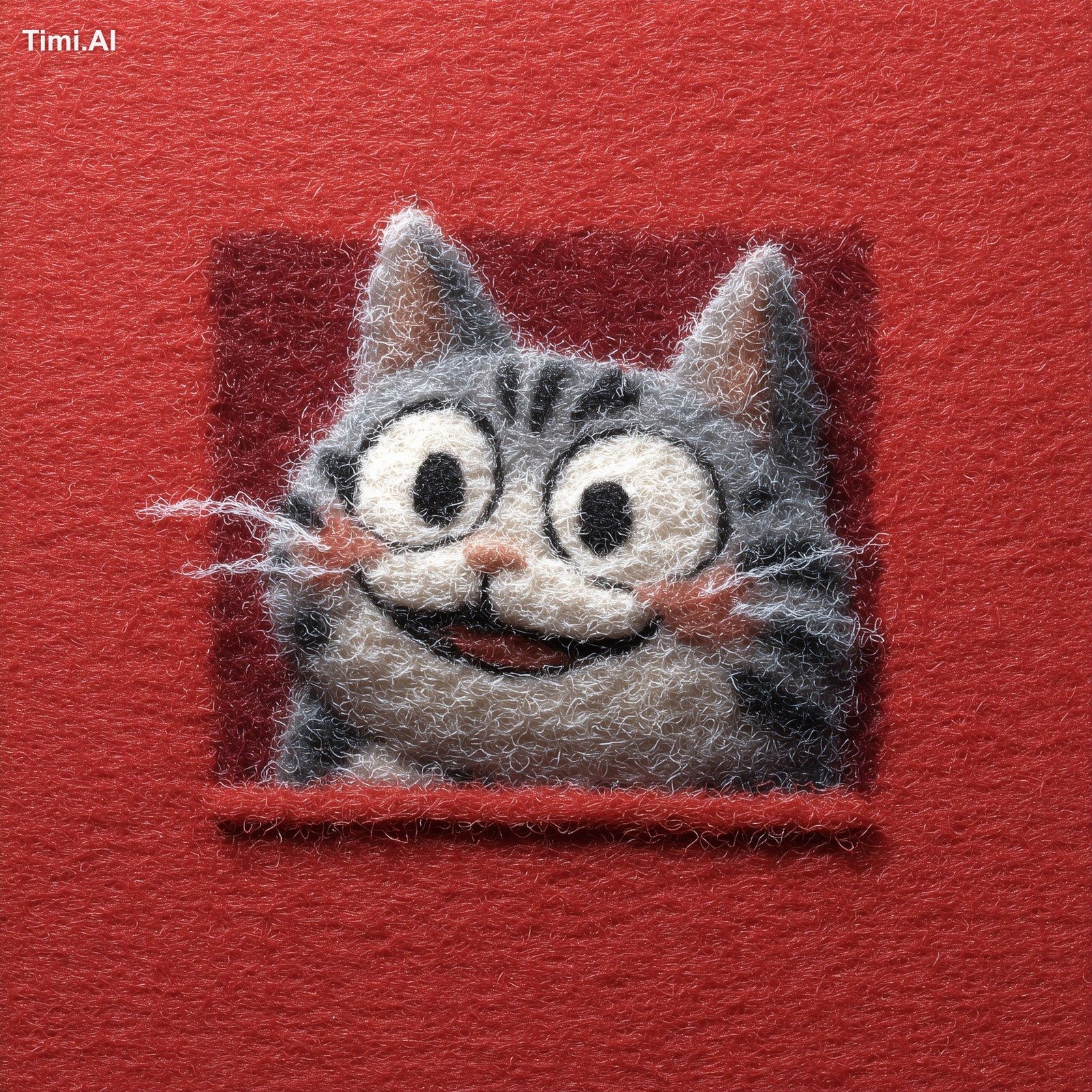 A anthropomorphic cartoon chibi American Shorthair, with flushed face, …