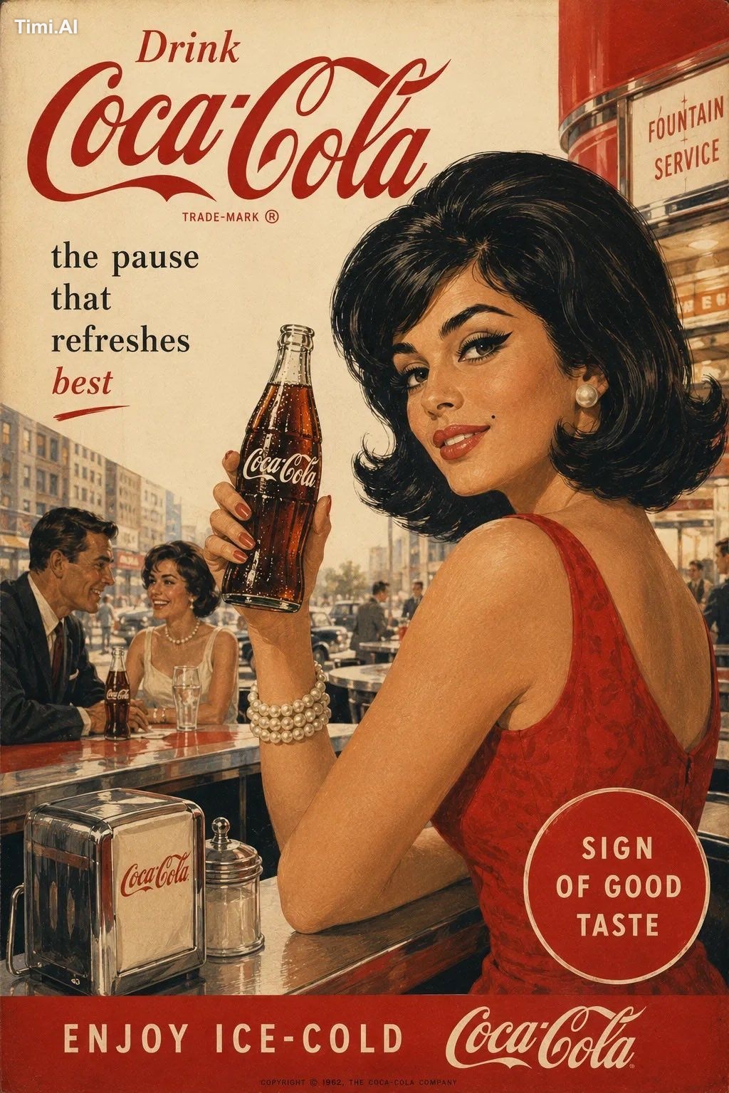 Authentic 1960s American advertising poster for [BREW], vintage mid-cen… 1