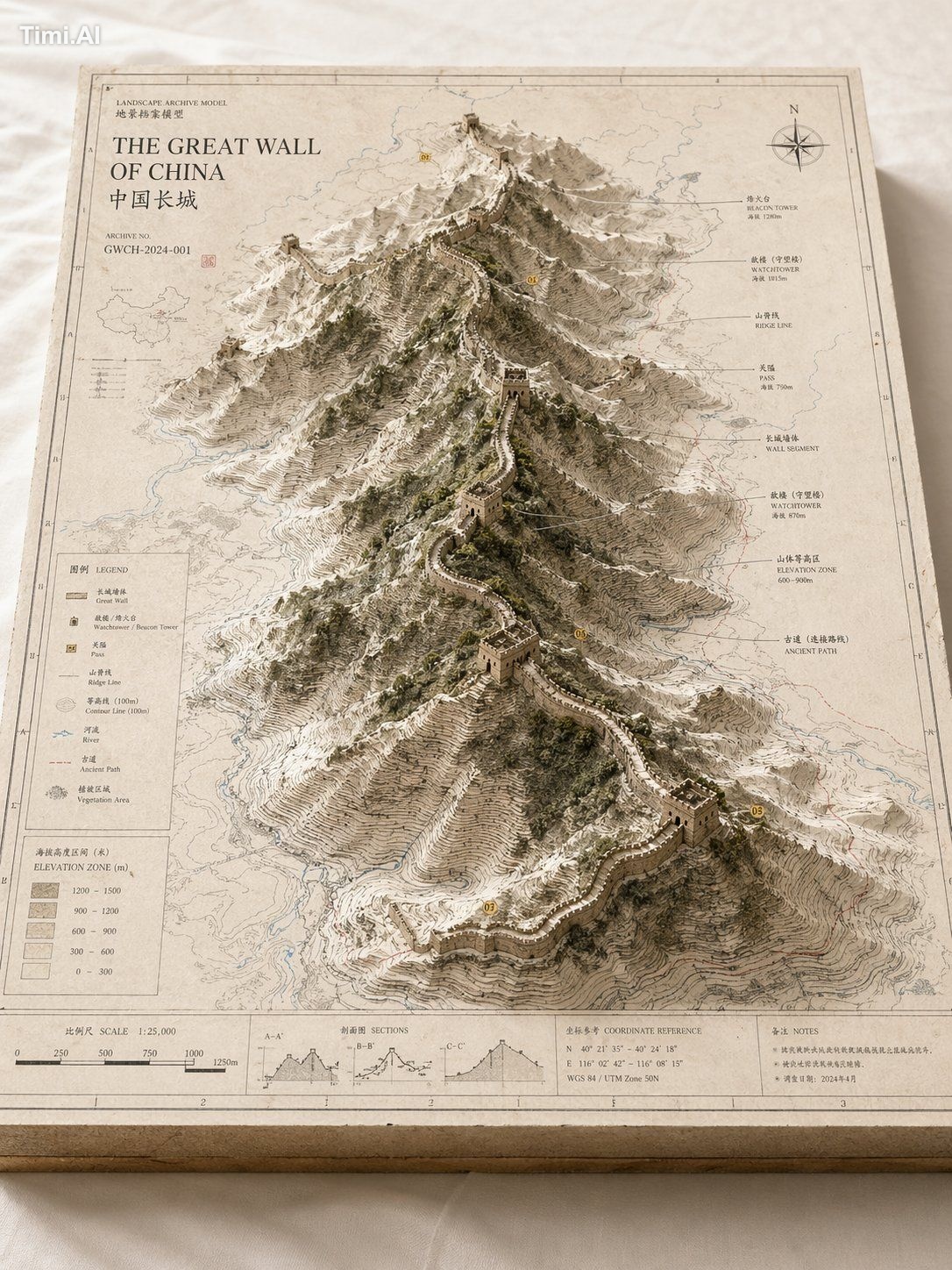 请根据【主题】创作一张高完成度、高质感、适合系列化发布的「地景档案模型 / Landscape Archive Model」视觉图。 这不是普…