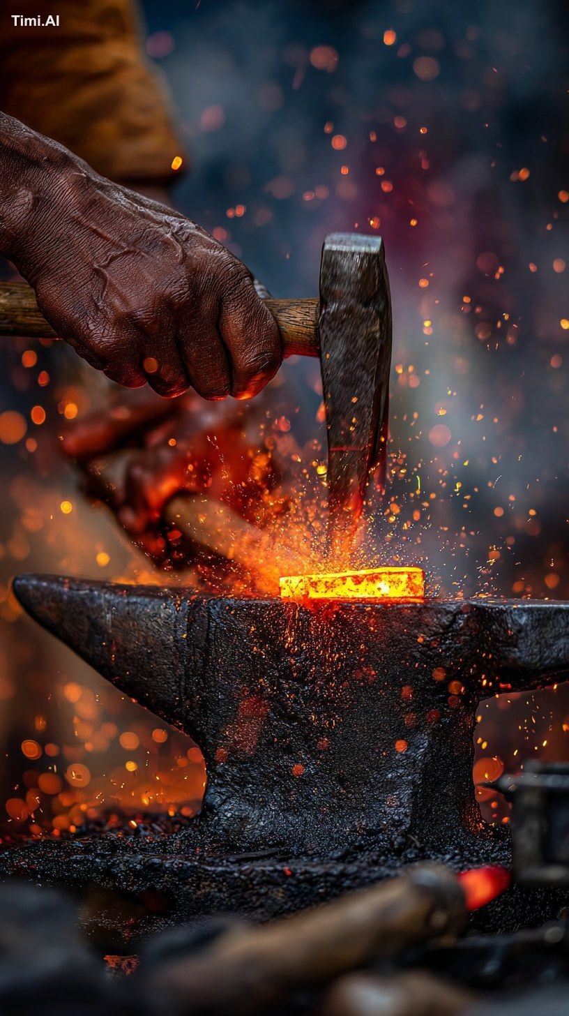 Extreme cinematic macro shot of a South Indian Tamil Nadu goldsmith str…