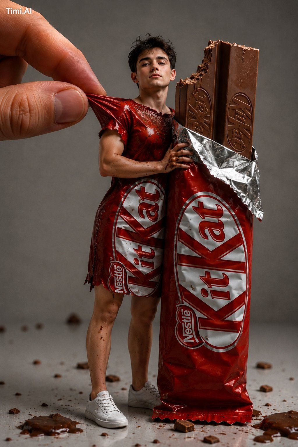 hyper-realistic forced-perspective miniature photography scene featurin…