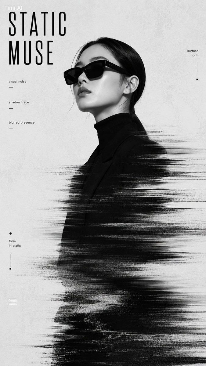 Create a 9:16 high-end experimental identity portrait poster with a col…