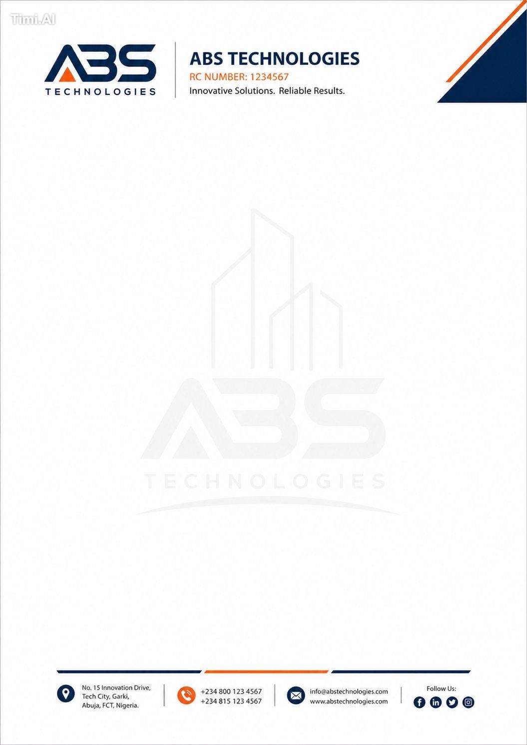 > Design a premium, modern, print-ready A4 portrait corporate letterhea…