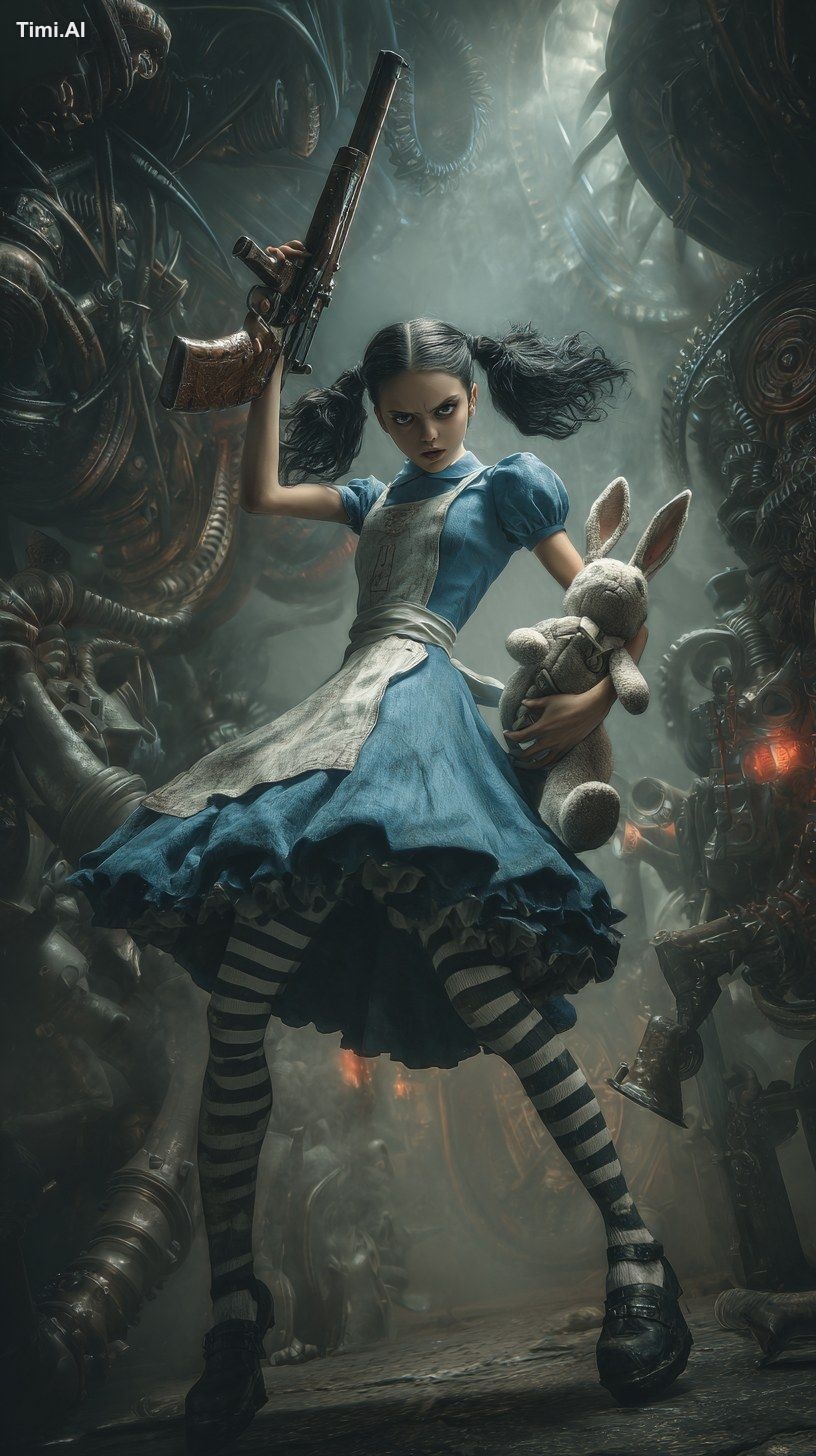 A dark and nightmarish steampunk world inspired by Tim Burton, Zdzisław…