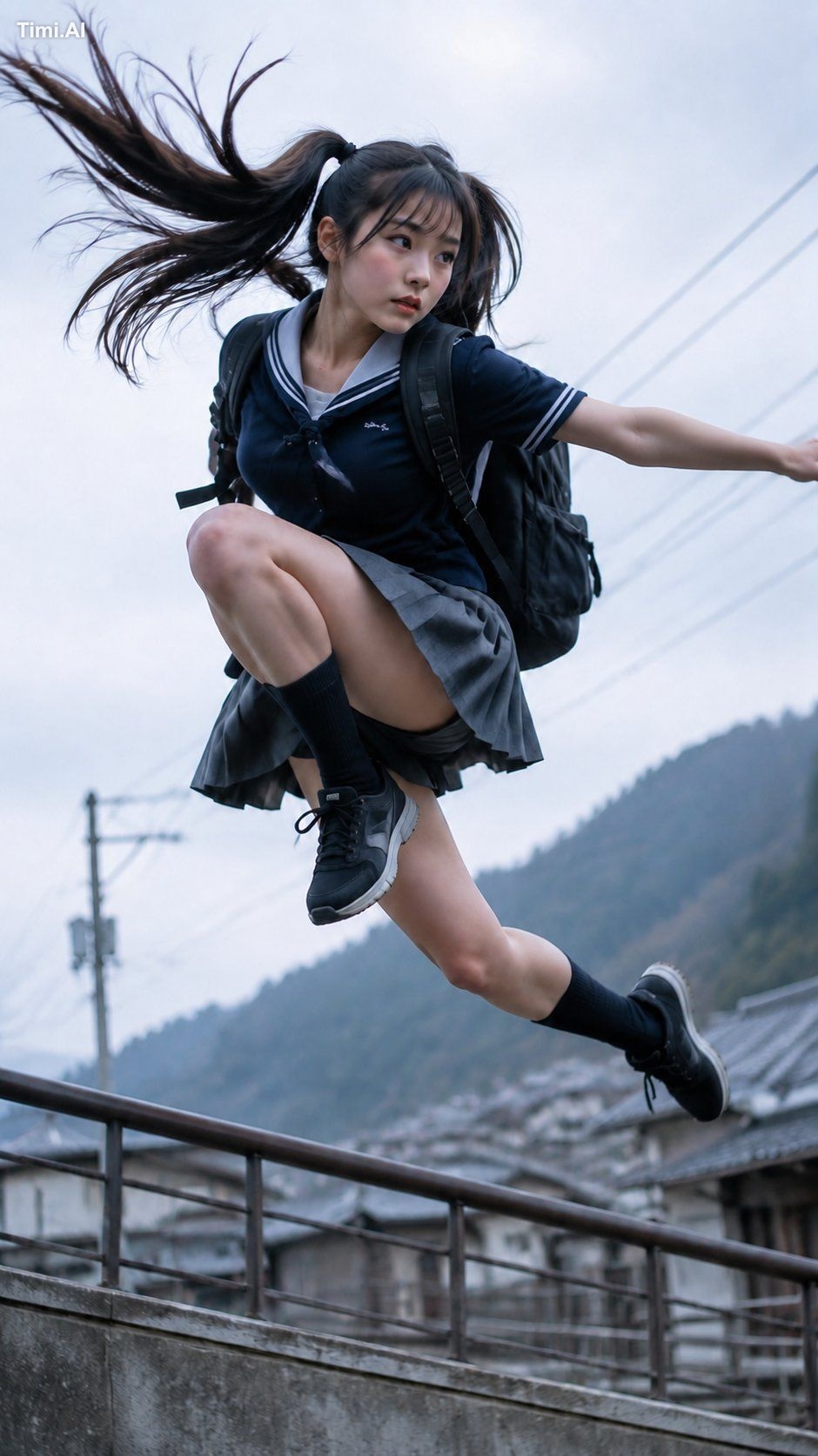 [Scene]: mountain station / coastal walkway / campus bridge [Uniform]: … 1