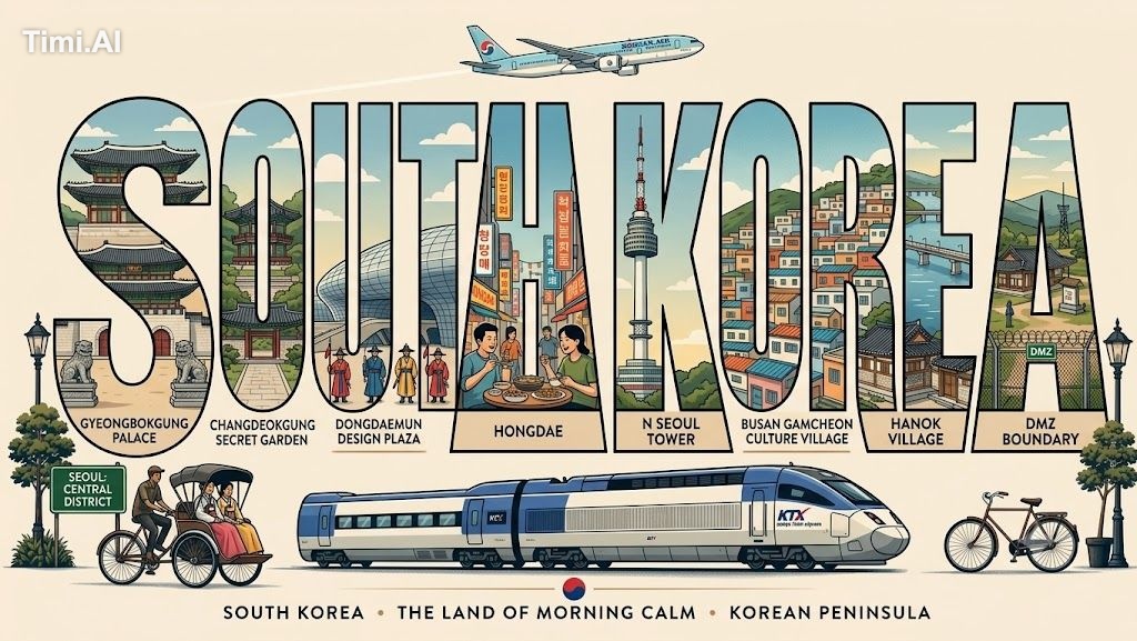 Create a vintage travel postcard illustration in a retro typographic st… 1