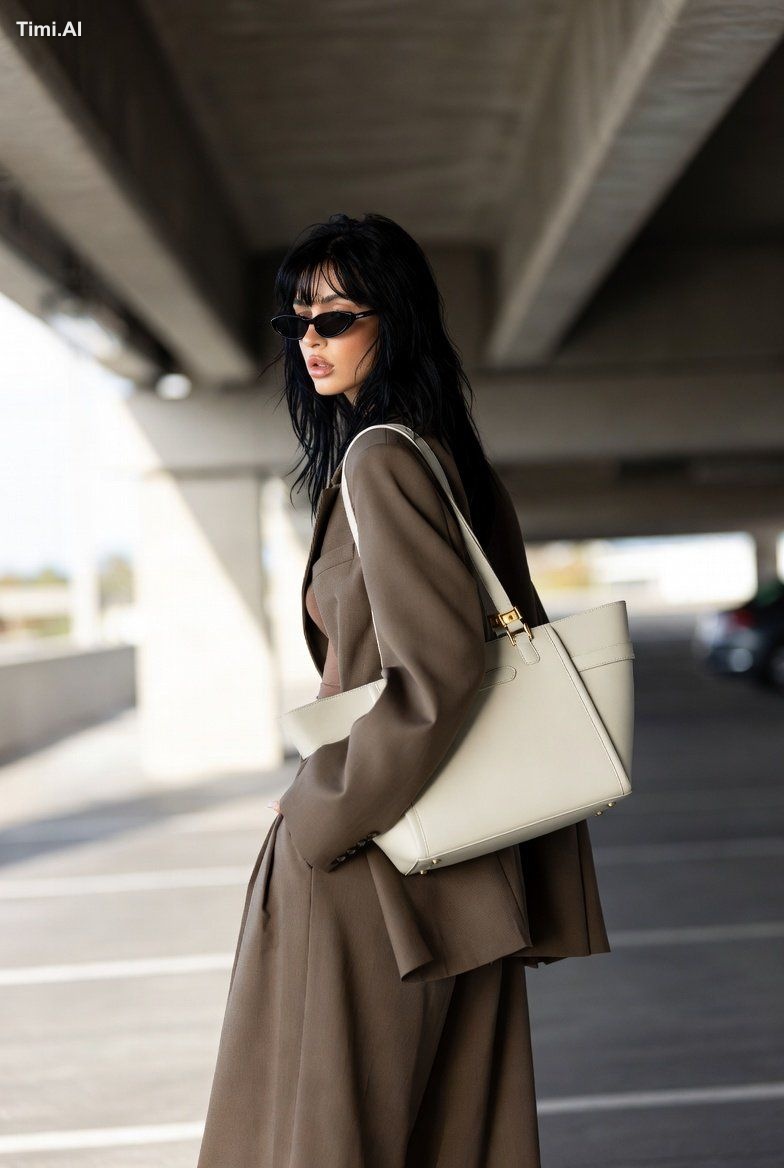 A stylish young woman with long layered black hair and soft curtain ban… 2