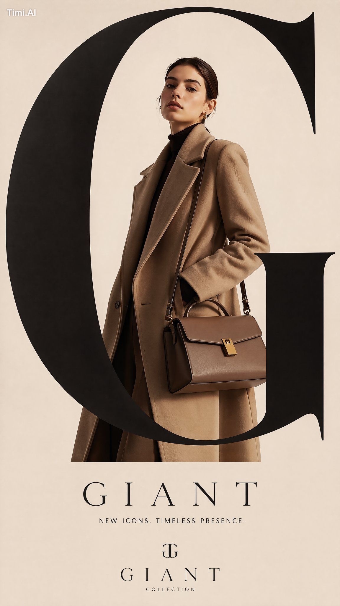 Create a high-end luxury fashion campaign mockup with strong typography…