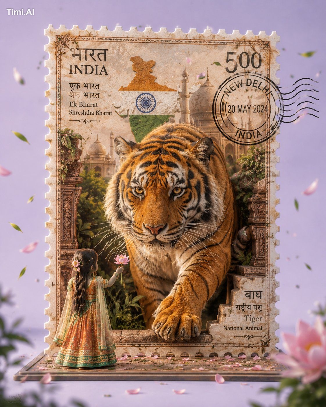 Ultra-detailed 3D illustration of a giant cute [ANIMAL] emerging from a… 1