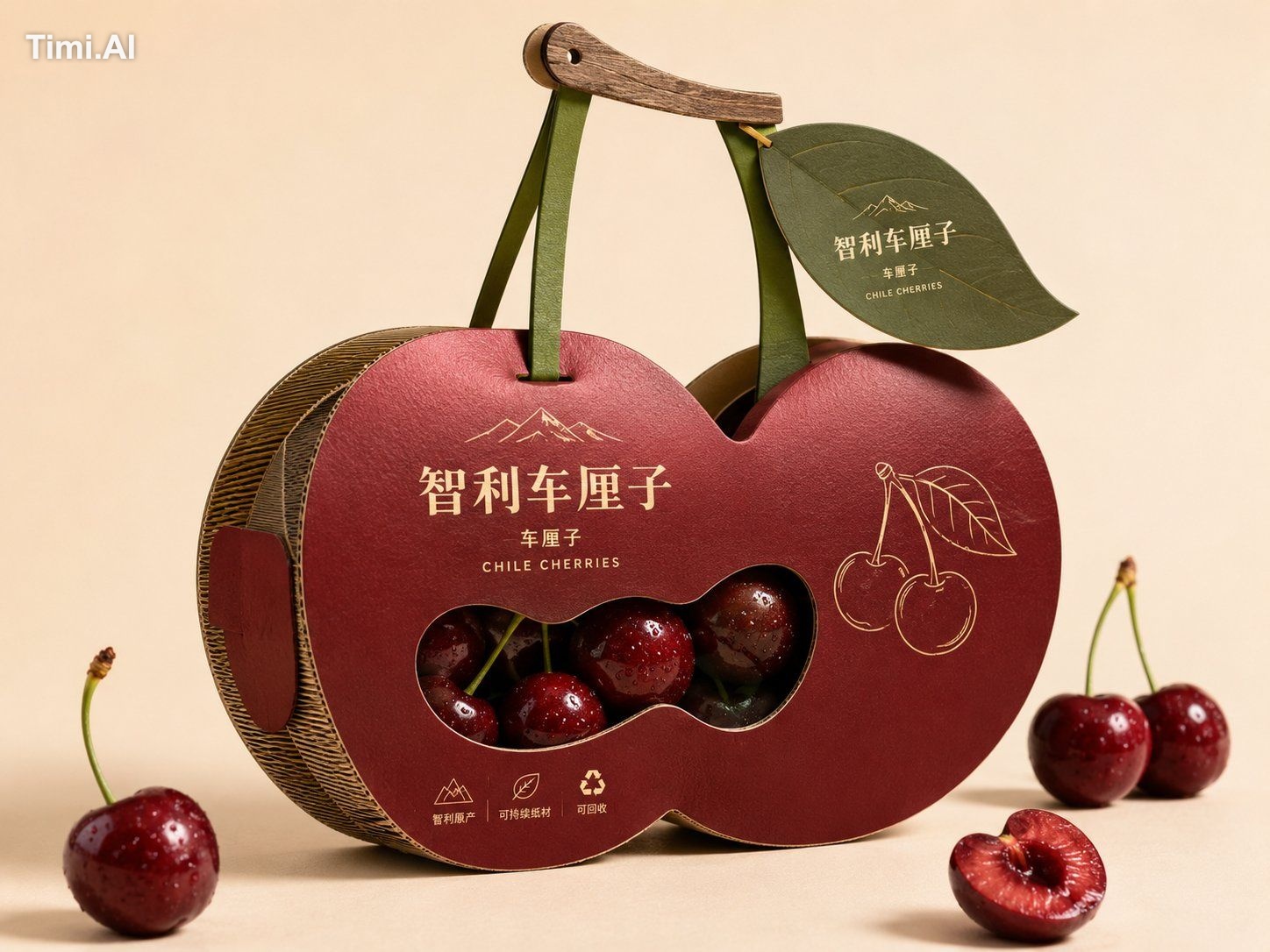 为【品牌名】的【产品名】设计一款高颜值、创意独特、具有品牌识别度的异形水果包装设计方案。 包装造型必须严格基于【水果类型】本身的自然外观进行原… 1