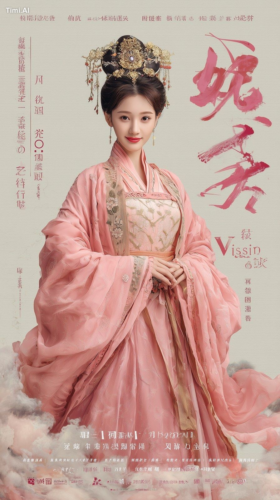 a poster of the tv show "tang". the beautiful woman in pink hanfu is we…