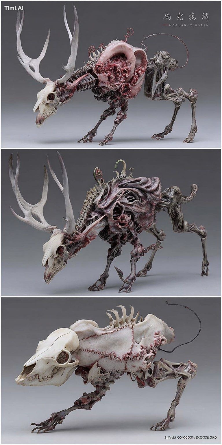 A creature made up of pieces of meat and bones from various animals. --…