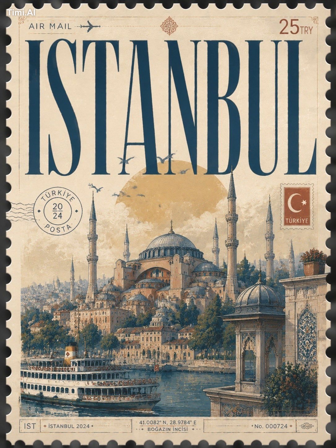 Design a ‘4:5’ premium collectible postal-stamp poster for [daraa] blen…