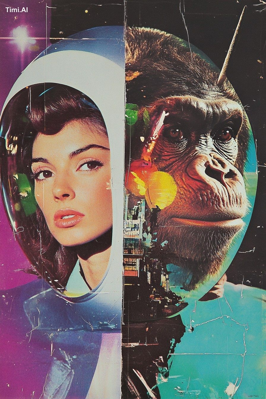 crackled poster movie, 1960s mod fashion planet of the apes pulp fictio…