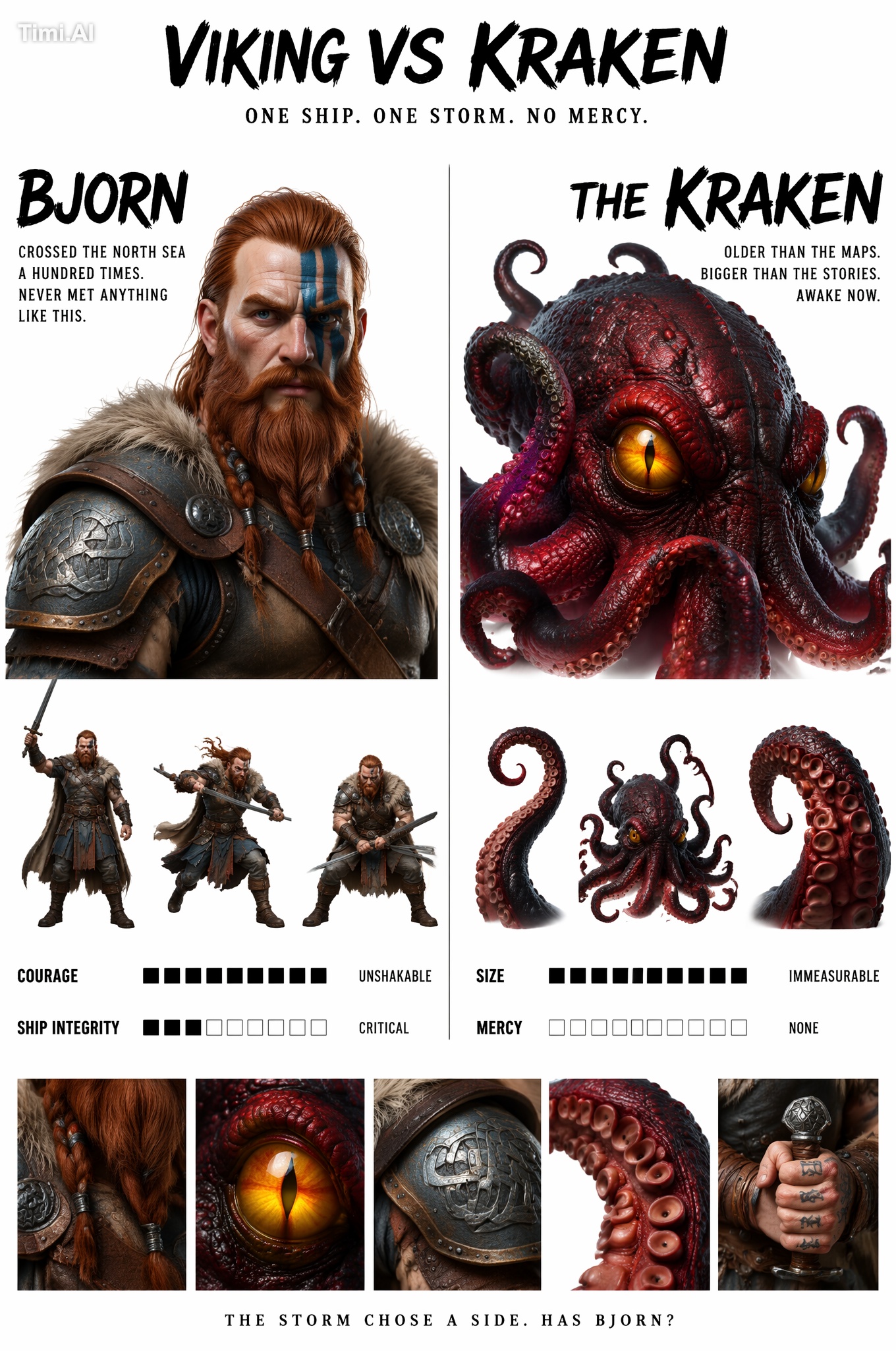 Create a Pixar 3D style character design sheet. Clean white background …