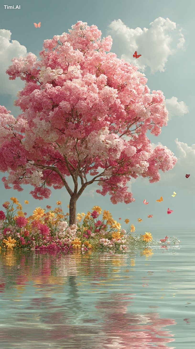 Bright, muted and bright colors, beautiful spring background with flowe…