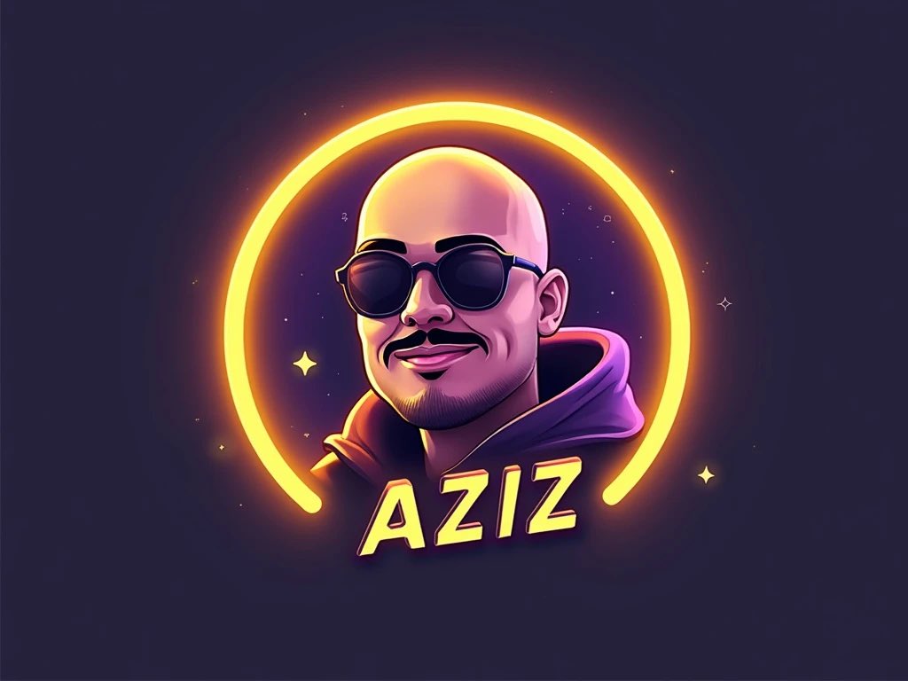 A 3D gaming typography logo featuring the title "LOGO TEXT" with a circ…