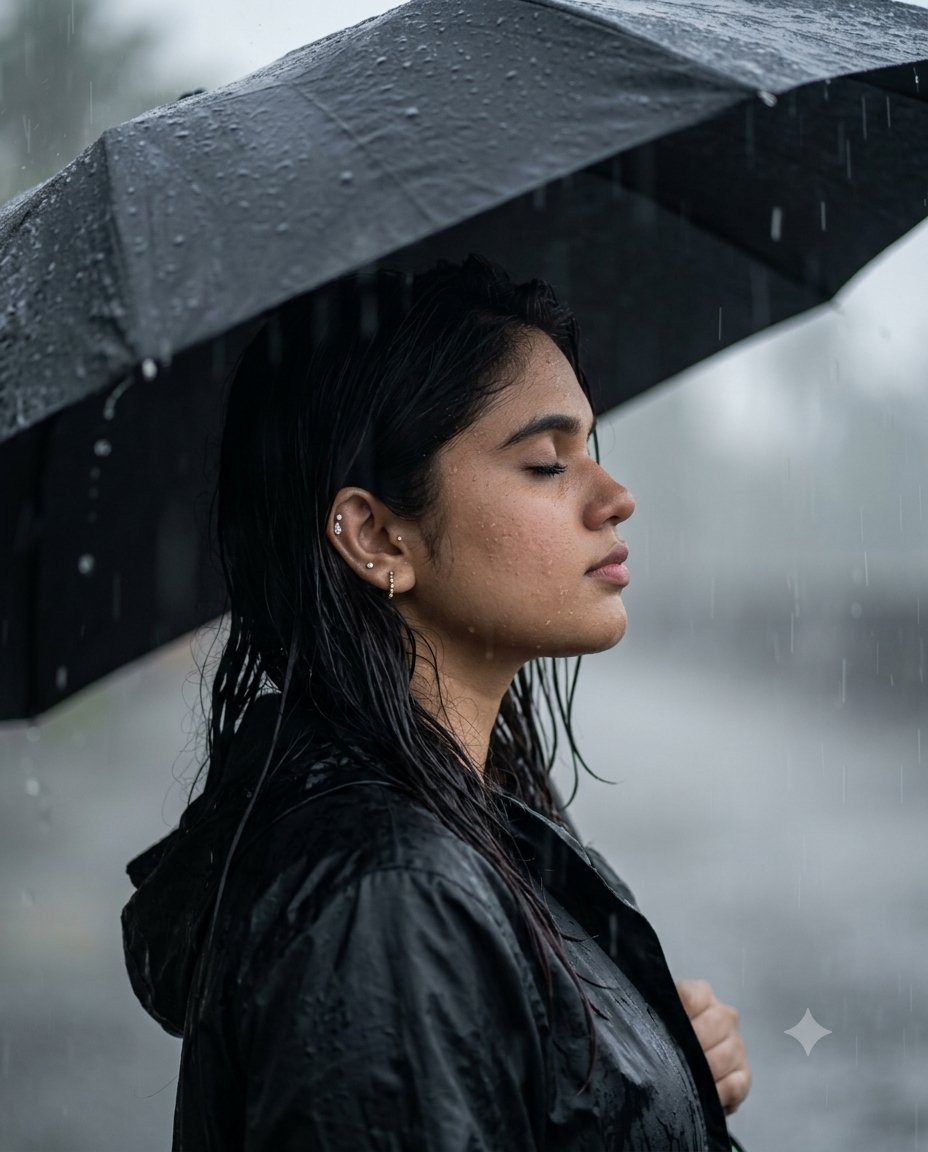 Finding peace within the quiet monsoon rain. ☔ **Gemini Prompt** Ultra-… 1