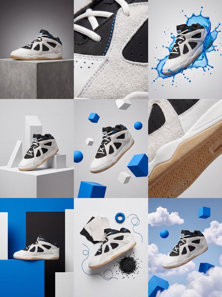Create a 3×3 grid in 3:4 aspect ratio for a high-end commercial marketi…