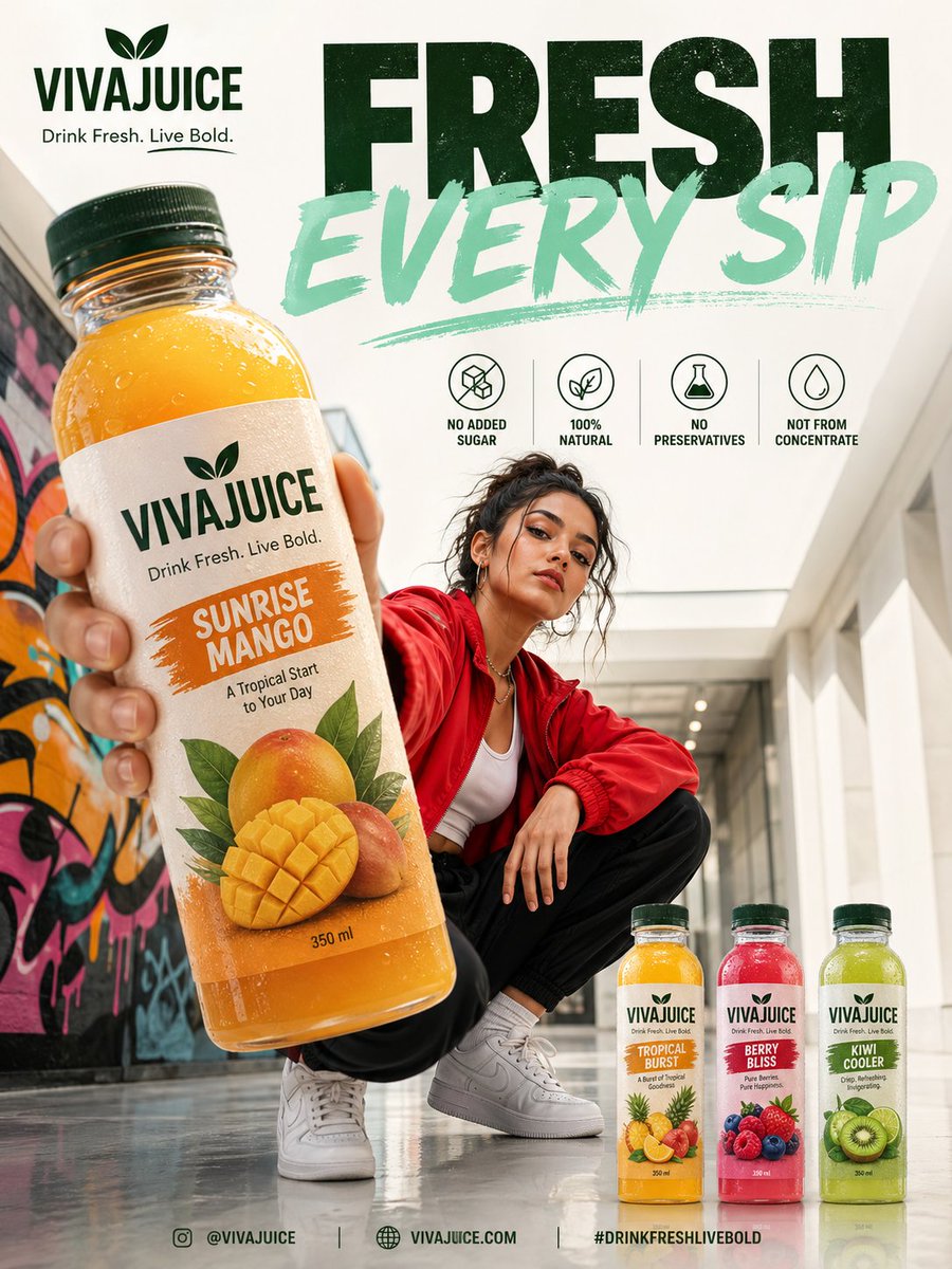 Create a premium modern beverage advertisement poster in a vertical 3:4…