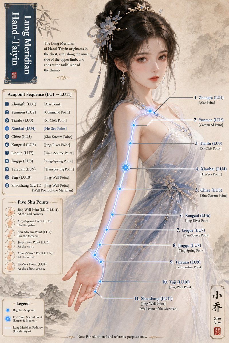 [Meridian Name] Meridian & Acupoint Educational Infographic, Xianxia-in…