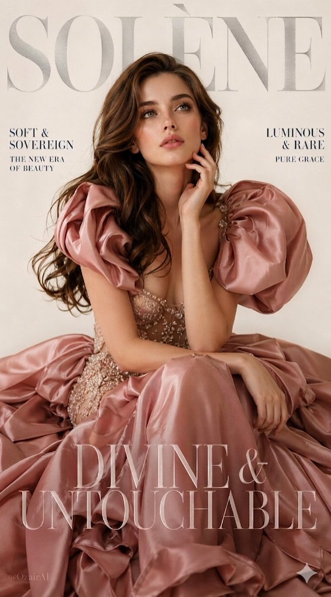 A breathtaking luxury fashion magazine cover. Large bold silver serif b…