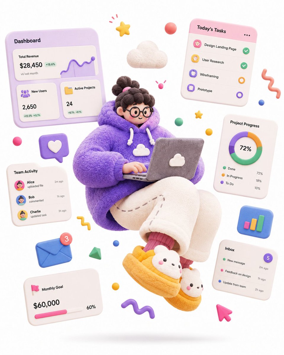 A complete single 3D illustration, exaggerated artistic editorial illus…