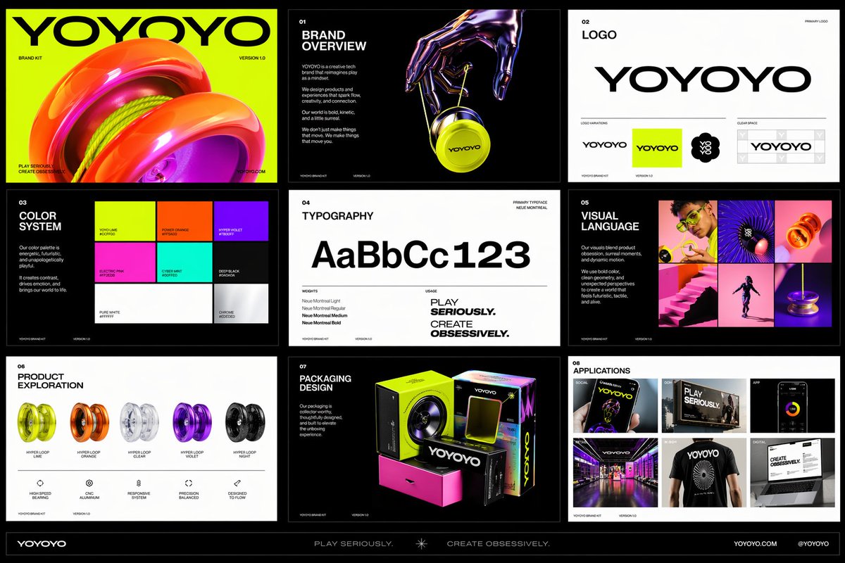 Create a polished multi-page (multiple images) brand kit for a company …