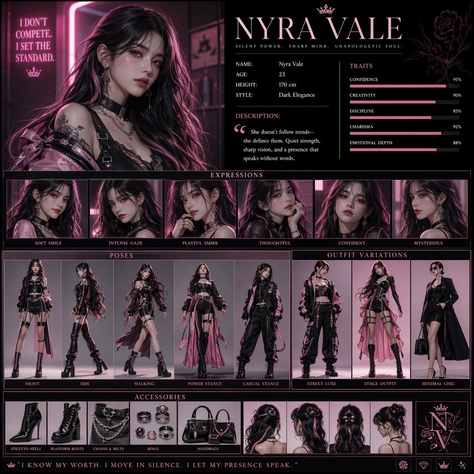 Create a high-resolution vertical character concept poster with a luxur…