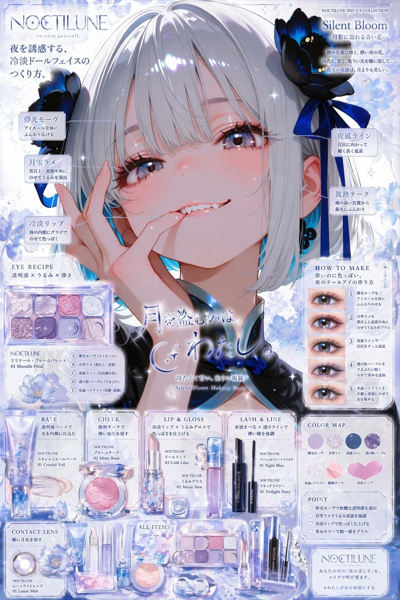 アップロードされた画像のキャラクターを解析し、 そのキャラクターの魅力・世界観・人格性・空気感を最大限に引き出す、 超高密度な「架空コスメブラ…