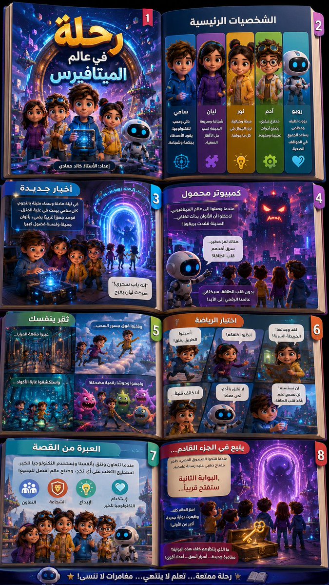 Create a large Arabic infographic in the form of a small three-dimensio…