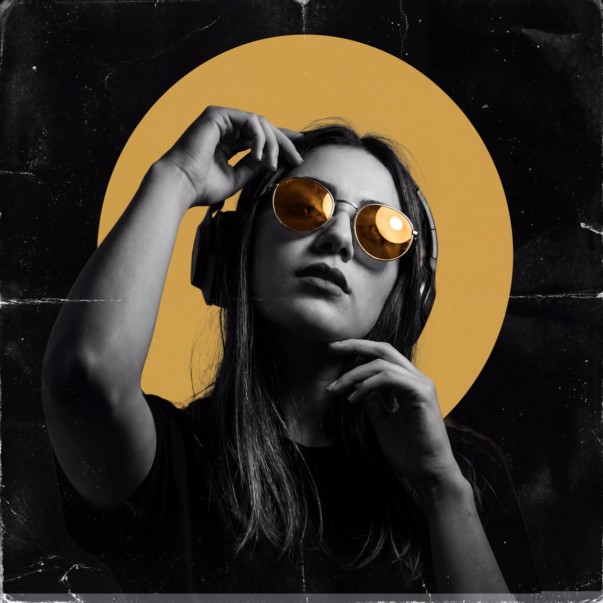 Create a dark, high‑contrast poster with a moody, underground club aest…