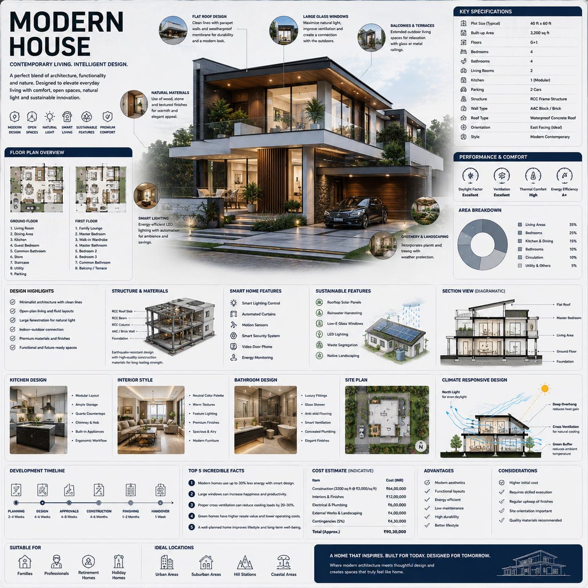 Create a premium square “reference-style architectural infographic” cen…