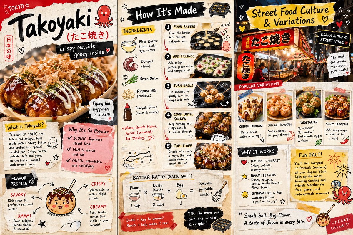 Create a vibrant, colorful 3-page zine-style infographic about a trendy…