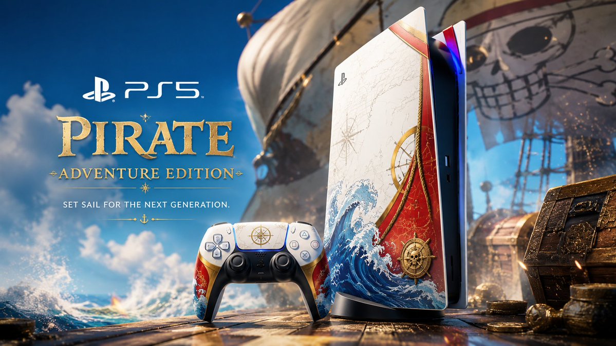 Create a premium cinematic advertising poster for a custom PS5 and matc…