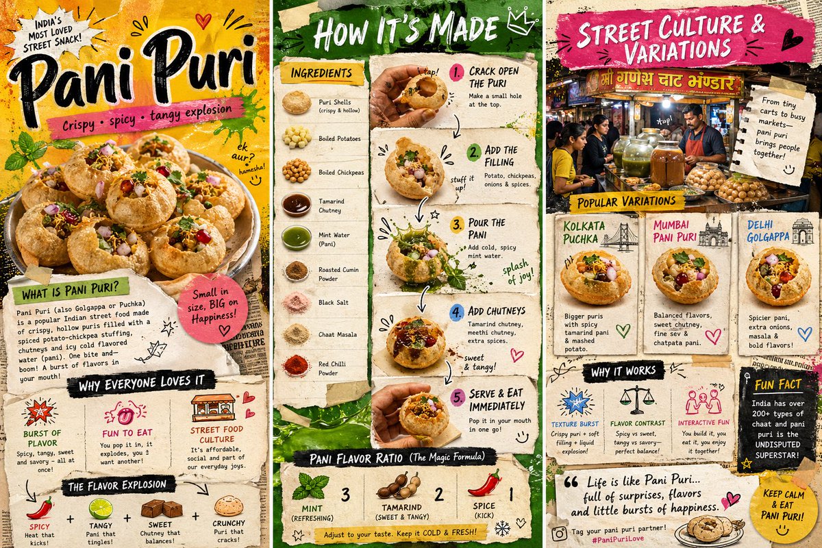 Create a vibrant, colorful 3-page zine-style infographic about a trendy…
