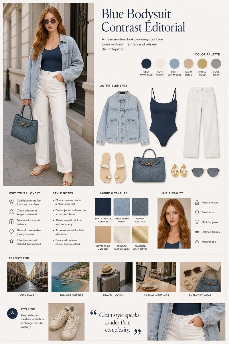 Fashion editorial layout, split design with model photo on the left and…