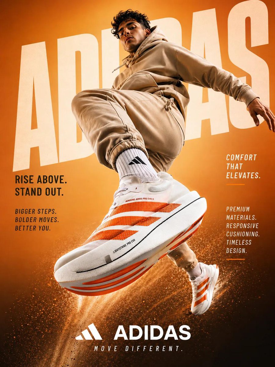 A dynamic sportswear advertisement featuring a young athletic male mode…