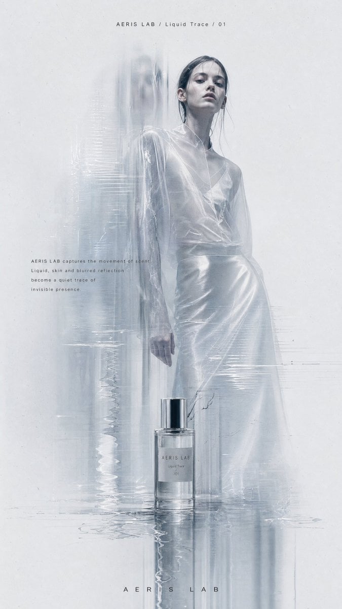 Create a vertical high-resolution experimental fashion editorial poster…