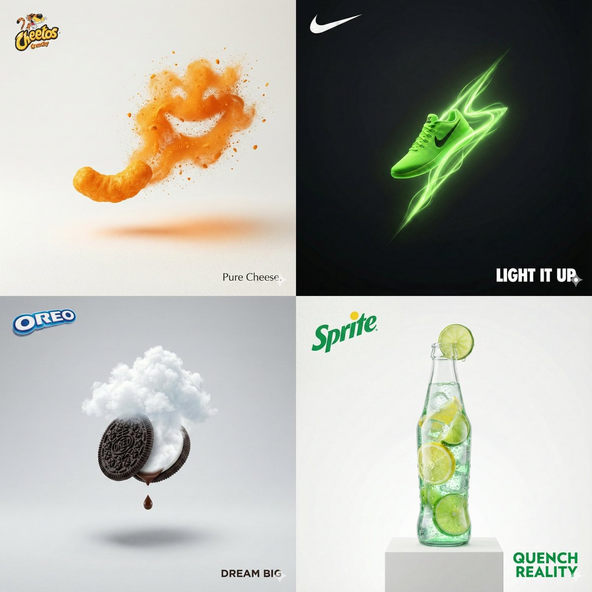 Visualize INPUT: [PRODUCT/BRAND] Create a surreal minimalist photoreal …